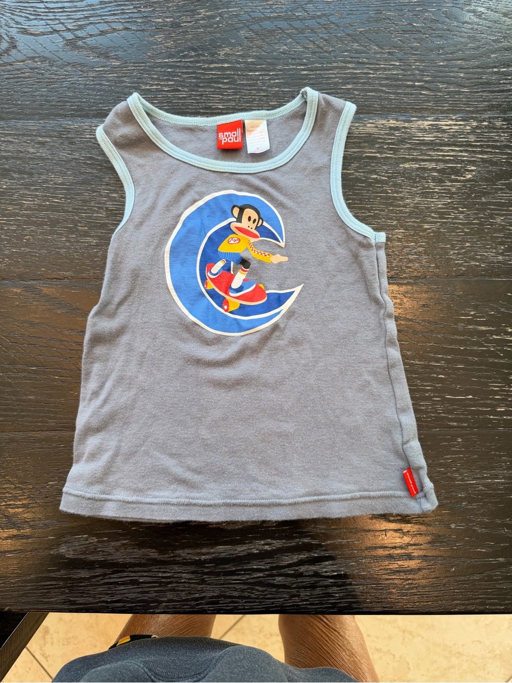 Paul frank Boys' Gray Tank Top with Surfing Monkey Graphic